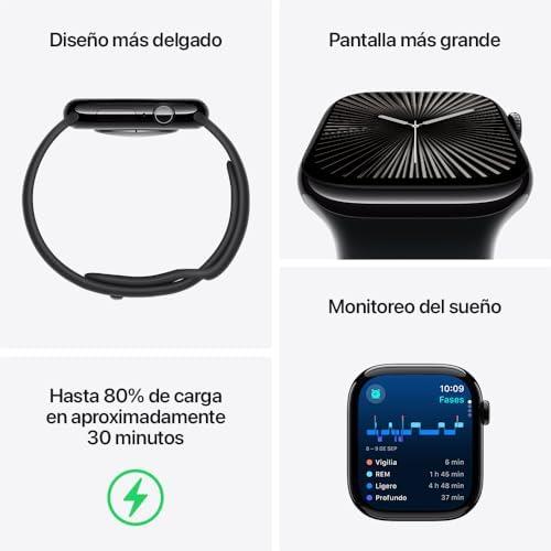         Apple Watch Series 10 GPS • Caixa ouro rosa de alumínio – 42 mm • Pulseira esportiva blush-clara – P/M       