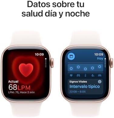         Apple Watch Series 10 GPS • Caixa ouro rosa de alumínio – 42 mm • Pulseira esportiva blush-clara – P/M       