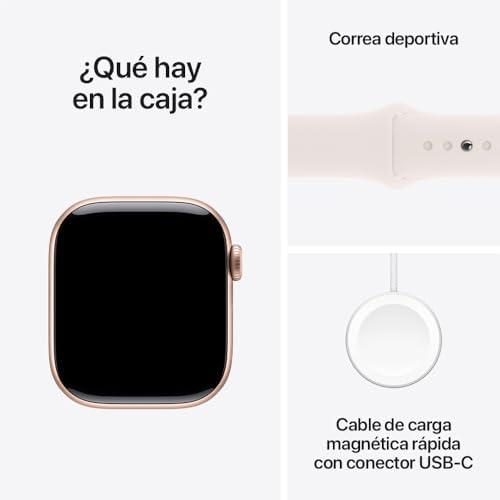         Apple Watch Series 10 GPS • Caixa ouro rosa de alumínio – 42 mm • Pulseira esportiva blush-clara – P/M       