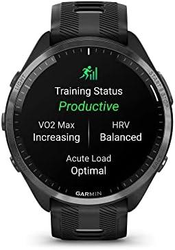         Garmin Smartwatch de corrida Forerunner® 965, visor AMOLED colorido, métricas de treinamento e informações de recuperação, preto e cinza pó, 010-02809-00       