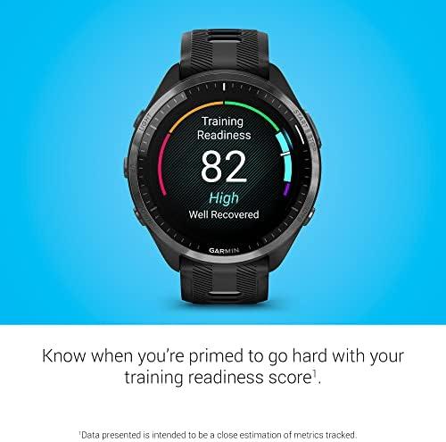         Garmin Smartwatch de corrida Forerunner® 965, visor AMOLED colorido, métricas de treinamento e informações de recuperação, preto e cinza pó, 010-02809-00       